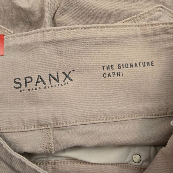 Spanx The Signature Capri Jeans Side Zip Shaping High Rise Shell Cream 31 NWT - Picture 10 of 14